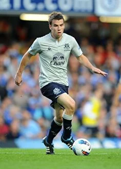 Images Dated 15th October 2011: Seamus Coleman vs. Chelsea: A Fierce Face-Off at Stamford Bridge - Everton vs