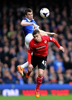 Everton 2 V Cardiff City 1 : Goodison Park : 15-03-2014 Prints: Seamus Coleman vs. Declan John: A Battle for the Ball in Everton's 2-1 Victory over Cardiff City