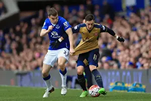 Everton V Arsenal - Goodison Park Prints: Seamus Coleman vs Mesut Ozil: Intense Rivalry at Goodison Park - Everton vs Arsenal