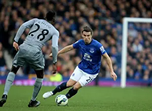 Framed Print : Seamus Coleman vs. Sammy Ameobi: A Premier League Battle at Goodison Park - Everton vs. Newcastle United