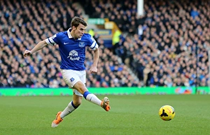 Everton 2 V Norwich City 0 : Goodison Park : 11-01-2014 Prints: Seamus Coleman's Brilliant Performance: Everton's 2-0 Victory Over Norwich City (BPL)