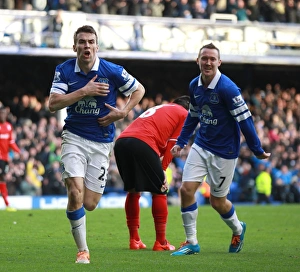 Everton 2 V Cardiff City 1 : Goodison Park : 15-03-2014 Prints: Seamus Coleman's Decisive Goal: Everton Secures 2-1 Victory over Cardiff City (15-03-2014)