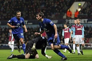 Images Dated 28th December 2010: Seamus Coleman's Dramatic Equalizer: Everton's Comeback at Upton Park (West Ham United vs Everton)
