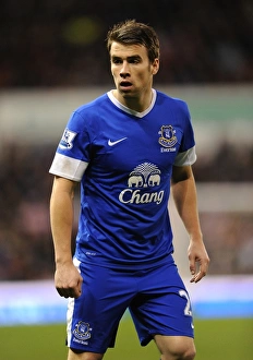 Stoke City 1 V Everton 1 : Britannia Stadium : 15-12-2012 Prints: Seamus Coleman's Fierce Showdown at Britannia Stadium: Everton vs Stoke City (15-12-2012)
