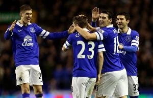 FA Cup : Round 3 : Everton 4 v Queens Park Rangers 0 : Goodison Park : 04-01-0214 Collection: Seamus Coleman's Fourth Goal: Everton Crushes Queens Park Rangers 4-0 in FA Cup