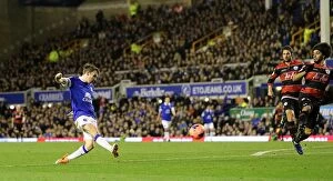 Images Dated 4th January 2014: Seamus Coleman's Fourth Goal: Everton's 4-0 FA Cup Victory Over Queens Park Rangers (04-01-2014)