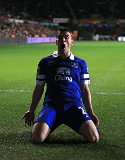 Swansea City 1 V Everton 2 : Liberty Stadium : 22-12-2013 Prints: Seamus Coleman's Game-Winning Goal: Everton's Triumph over Swansea City (December 22)