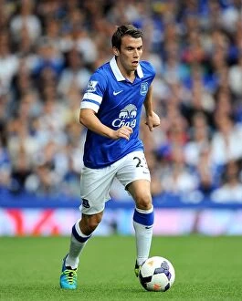 Images Dated 24th August 2013: Seamus Coleman's Leadership: A Scoreless Everton vs. West Bromwich Albion at Goodison Park