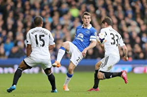 Everton 3 V Swansea City 2 : Goodison Park : 22-03-2014 Prints: Seamus Coleman's Pass Thwarted: Everton's 3-2 Victory Over Swansea City (Goodison Park)