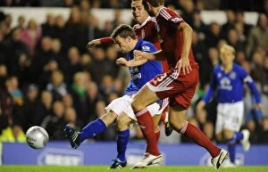 Images Dated 21st September 2011: Seamus Coleman's Strike: Everton vs. West Bromwich Albion in Carling Cup Round 3 (2011)