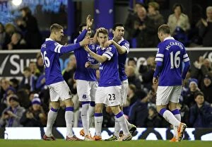 FA Cup : Round 3 : Everton 4 v Queens Park Rangers 0 : Goodison Park : 04-01-0214 Collection: Seamus Coleman's Strike: Everton's Fourth Goal Secures FA Cup Victory over Queens Park Rangers (4-0)