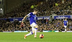 Images Dated 4th January 2014: Seamus Coleman's Stunner: Everton's Dominant 4-0 FA Cup Victory over Queens Park Rangers