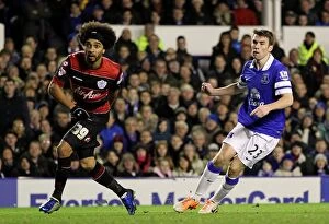 Images Dated 4th January 2014: Seamus Coleman's Stunner: Everton's Fourth Goal in 4-0 FA Cup Triumph Over Queens Park Rangers