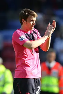 30 April 2011 Wigan Athletic V Everton Prints: Seamus Coleman's Triumphant Applause: Everton's Victory at Wigan Athletic (BPL 2011)