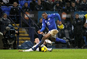 Showdown at Reebok: Paul Robinson vs. Victor Anichebe - A Premier League Battle for the Ball (13 February 2011)