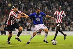Leon Osman Collection: Soccer - Carling Cup - Third Round - Brentford v Everton - Griffin Park