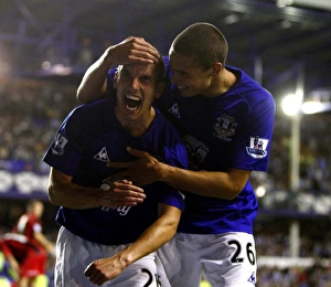 Leon Osman Collection: Soccer - Carling Cup - Second Round - Everton v Huddersfield Town - Goodison Park