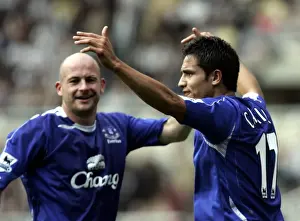 St James Park - 24 / 9 / 06 Tim Cahill - Everton celebrates his goal for 1-1