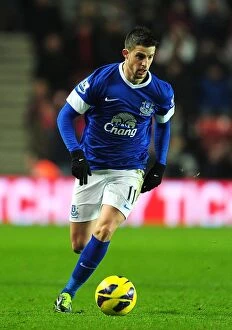 Southampton 0 v Everton 0 : St. Mary's : 21-01-2013 Collection: Stalemate at St. Mary's: Kevin Mirallas Defensive Leadership in Everton's 0-0 Draw vs