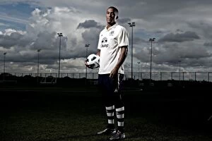 Images Dated 30th September 2010: Steely Sylvain Distin: A Defiant Career at Everton Football Club