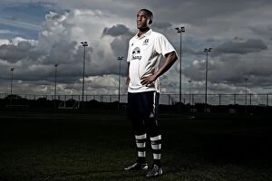 Images Dated 30th September 2010: Steely Sylvain Distin: A Defiant Career at Everton FC