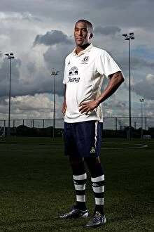 Images Dated 30th September 2010: Steely Sylvain Distin: A Defiant Everton Career
