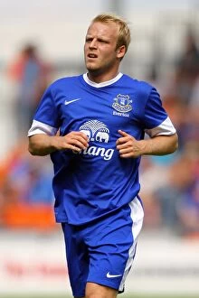Images Dated 5th August 2012: Steven Naismith Honors Keith Southern at Everton's Testimonial Match vs Blackpool at Bloomfield Road