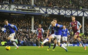 Everton 2 V Aston Villa 1 : Goodison Park : 01-02-2014 Prints: Steven Naismith Scores the Opener: Everton 2-1 Aston Villa (Goodison Park)