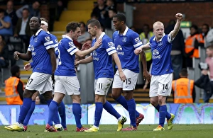 Fulham 1 V Everton 3 : Craven Cottage : 30-03-2014 Prints: Steven Naismith's Hat-Trick: Everton's Triumphant 3-1 Victory over Fulham (March 30)