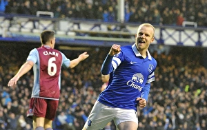 Everton 2 V Aston Villa 1 : Goodison Park : 01-02-2014 Prints: Steven Naismith's Stunner: Everton's Winning Goal Against Aston Villa (01-02-2014)