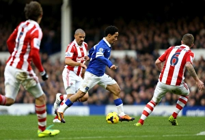Everton 4 V Stoke City 0 : Goodison Park : 30-11-2013 Prints: Steven Pienaar Charges Forward: Everton's Dominant 4-0 Victory over Stoke City