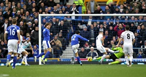 Everton 1 V Chelsea 2 : Goodison Park : 30-12-2012 Prints: Steven Pienaar Scores Opening Goal for Everton Against Chelsea in Barclays Premier League (Goodison Park)