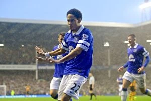 Images Dated 19th October 2013: Steven Pienaar's Double: Everton's Triumph Over Hull City in the Barclays Premier League