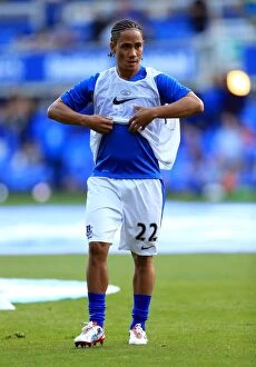 Everton 1 v Manchester United 0 : Goodison Park: 20-08-2012 Collection: Steven Pienaar's Intense Focus: Everton's Warm-Up Before Clash with Manchester United