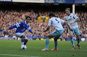 Everton 1 V West Ham United 0 : Goodison Park : 01-03-2014 Prints: Steven Pienaar's Winning Performance: Everton's 1-0 Victory over West Ham United (01-03-2014)