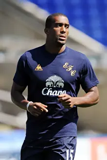 Framed Print : Sylvain Distin in Action: Everton vs Birmingham City (30 July 2011)