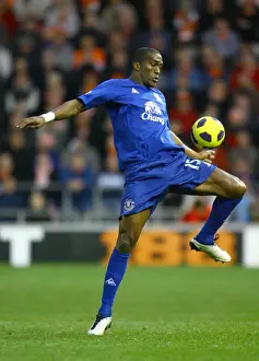 06 November 2010 Blackpool V Everton Prints: Sylvain Distin Faces Off in Everton's Barclays Premier League Clash Against Blackpool (November 6)