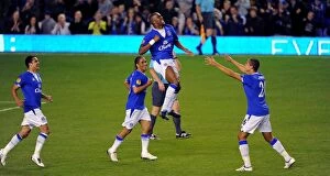 Images Dated 17th September 2009: Sylvain Distin's Europa League Heroics: Everton's Unforgettable 2-0 Victory Over AEK Athens