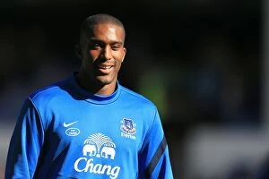 Images Dated 29th September 2012: Sylvain Distin's Goal Celebration: Everton's 3-1 Victory Over Southampton at Goodison Park