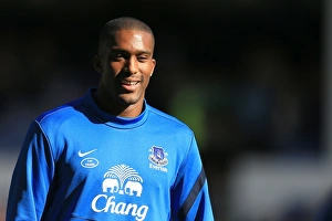 Everton 3 V Southampton 1 : Goodison Park : 29-09-2012 Prints: Sylvain Distin's Goal Celebration: Everton's 3-1 Victory Over Southampton at Goodison Park (September 29)