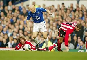 Goodison Collection: Thomas Gravesen beats Rory Delap and Mikael Nilsson
