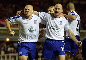 Birmingham 0 Everton 1 Gallery: Thomas Gravesen celebrates with Lee Carsley