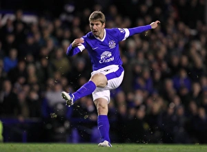 Everton 1 V Arsenal 1 : Goodison Park : 28-11-2012 Prints: Thomas Hitzlsperger's Battle: Everton vs Arsenal - A Dramatic Draw at Goodison Park (28-11-2012)