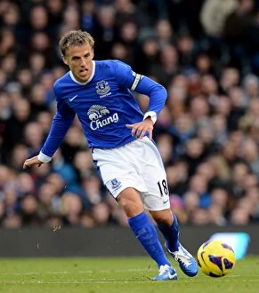 Images Dated 3rd November 2012: Thrilling 2-2 Draw: Phil Neville's Leadership Lifts Everton at Fulham's Craven Cottage (03-11-2012)