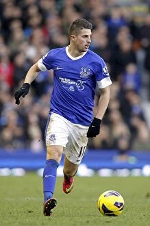 Images Dated 2nd February 2013: Thrilling 3-3 Draw at Goodison Park: Kevin Mirallas' Brilliant Performance