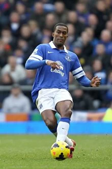 Everton 3 v Liverpool 3 : Goodison Park : 23-11-2013 Collection: Thrilling 3-3 Draw at Goodison Park: Sylvain Distin's Leading Performance for Everton Against