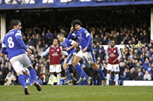 Everton 3 V Aston Villa 3 : Goodison Park : 02-02-2013 Prints: Thrilling 3-3 Draw: Marouane Fellaini's Double for Everton vs