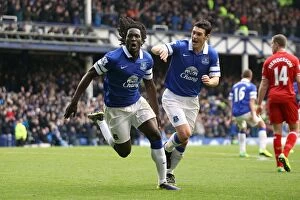 Everton 3 v Liverpool 3 : Goodison Park : 23-11-2013 Collection: Thrilling 3-3 Rivalry: Lukaku and Barry's Goals Light Up Everton vs Liverpool at Goodison Park