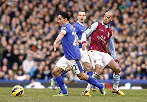 Everton 3 V Aston Villa 3 : Goodison Park : 02-02-2013 Prints: Thrilling Draw: Everton vs Aston Villa - El Ahmadi vs Pienaar