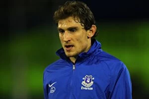 Images Dated 16th February 2013: Thrilling FA Cup Fifth Round Draw: Nikica Jelavic Scores for Everton at Oldham Athletic (16-02-2013)